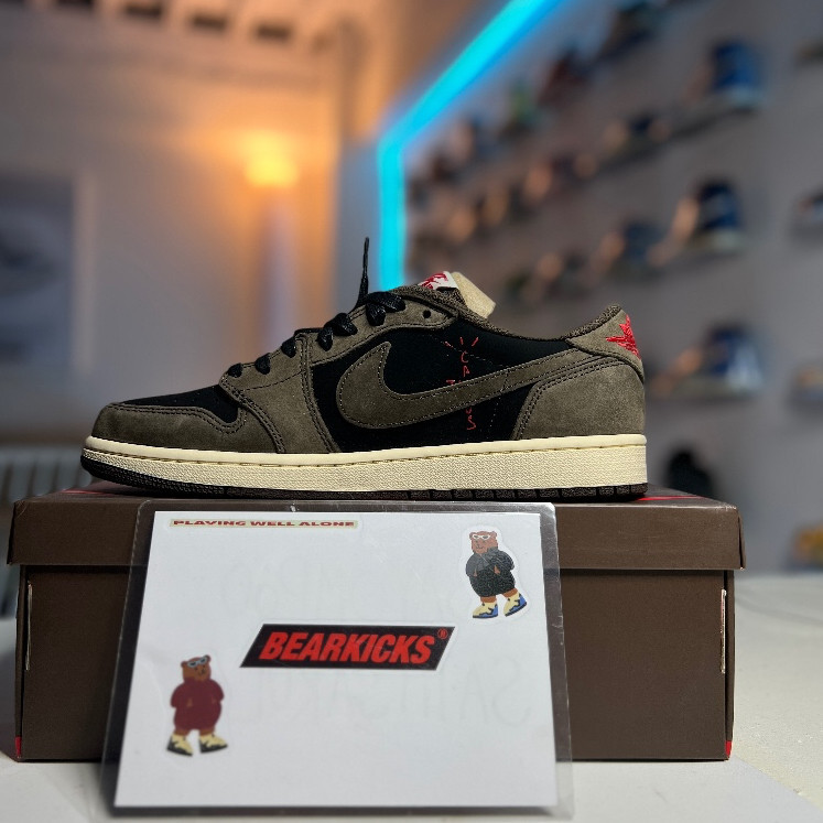 ♞,♘Bearkicks - พร้อมส่งลิขสิทธิ์แท้ Air Jordan 1 Low Travis Scott OG Dark Mocha mnj