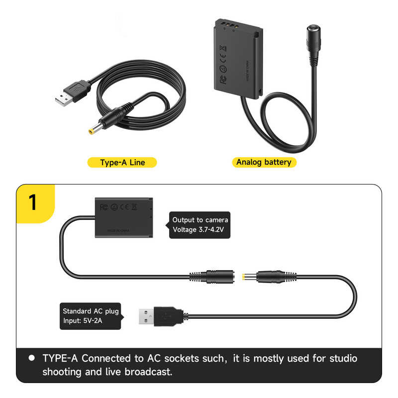 PALO 1 NB-13L NB13L Dummy Battery DR-13L USB/Type-C Power Adapter DC Coupler for Canon G7X2 G7X3