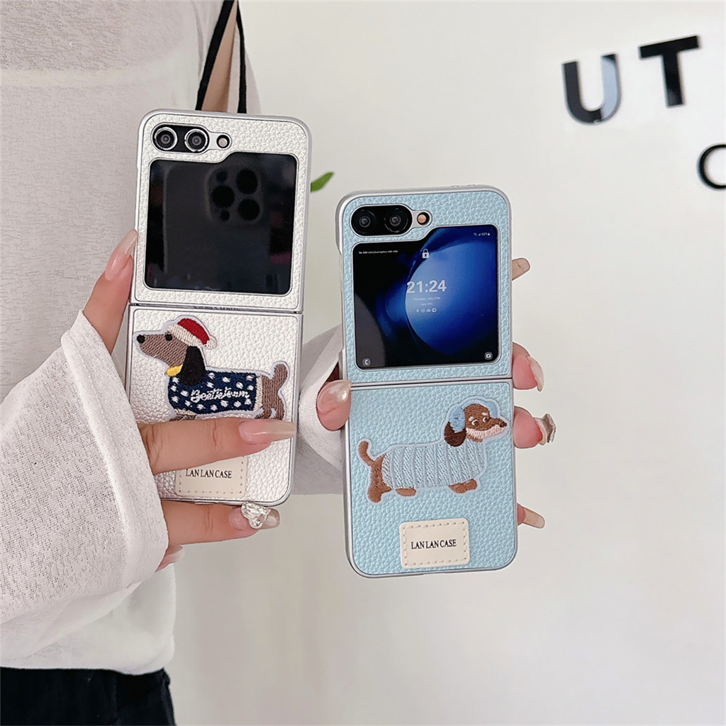 SAMSUNG น่ารักเกาหลีตาข่ายสดแหวนหัวใจรักแบบพกพาเชือกเคสโทรศัพท์สําหรับSamsung Galaxy Z Flip 7 8 Z Flip8 ZFlip 7 7fe Zflip6 Zflip5 กันกระแทกปกหลัง