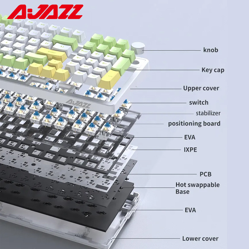 AK992 azz RGB 100คีย์คีย์บอร์ดกลไกการเล่นเกมบลูทูธคีย์บอร์