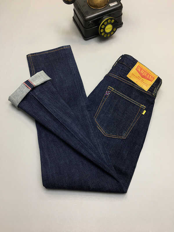 Classic Original 15oz Raw Blue Red Seedge Denim Jeans for Men Heavyweight Hard Tough Loose Straight