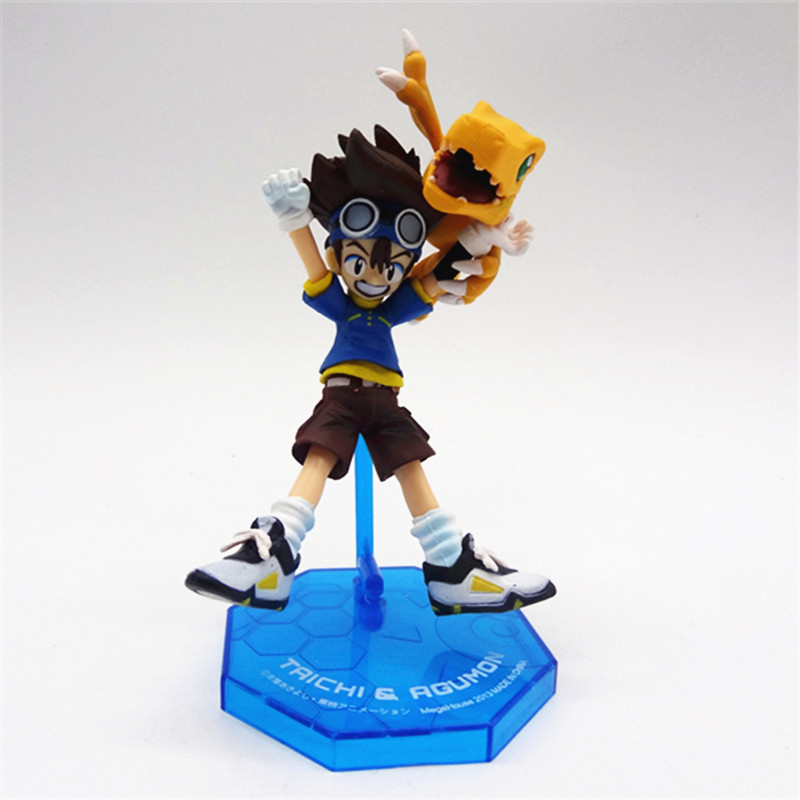 Digimon Taichi Yagami Agumon Gabumon Boxed Figure Doll Ornament Model