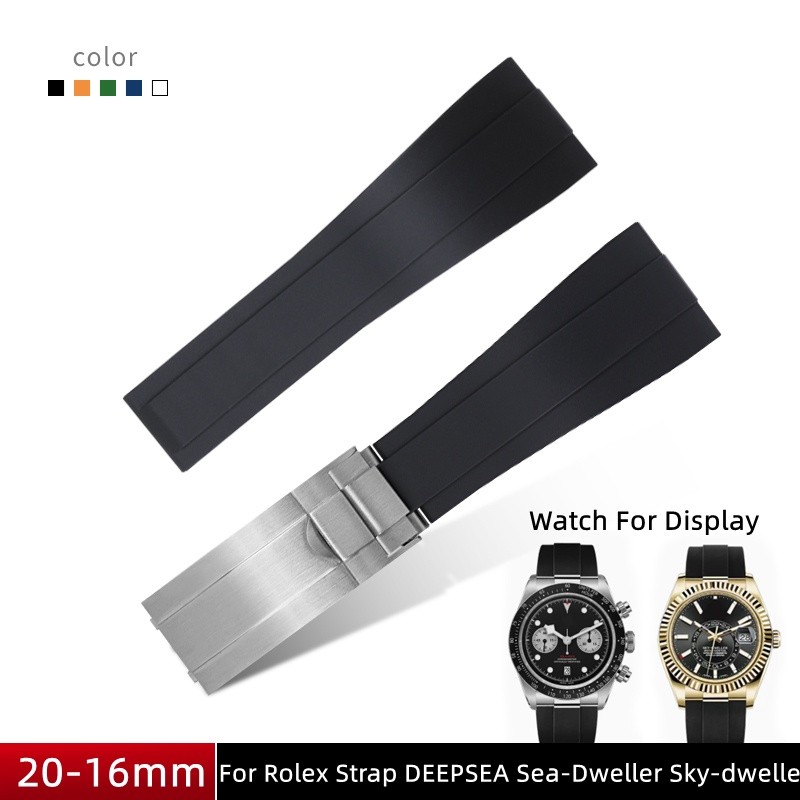 สายนาฬิกาข้อมือ ยางซิลิโคนนิ่ม 22 มม. สําหรับ Rolex DeepSea Sea-dweller Sky-dweller DeepSea Watch B