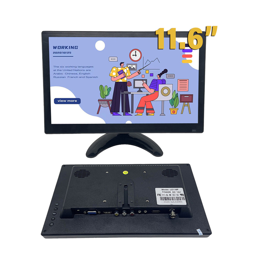 11.6-inch car desktop VGA/HDMI high-definition LCD screen display, security high-definition monitori