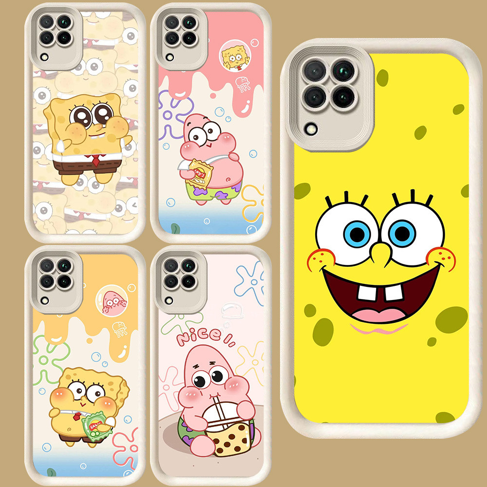 R76 SpongeBob สําหรับ Samsung A12 A06 F04 M04 A05 A04 A04E A22 J7 Pro J2 Prime 5G สีขาว