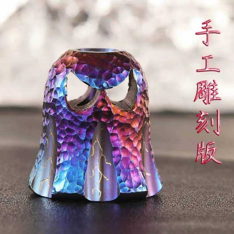 1Pc Titanium Halloween Big Ghost Knife Beads EDC Paracord Beads Bracelet Charms Folding Knife Charm