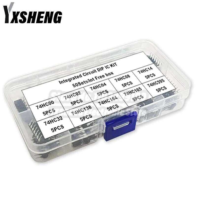 50 ชุดส่วนประกอบอิเล็กทรอนิกส์ ชิ้น/ล็อต กล่องฟรี 74HC00 74HC02 74HC04 74HC08 74HC14 74HC32 74HC138