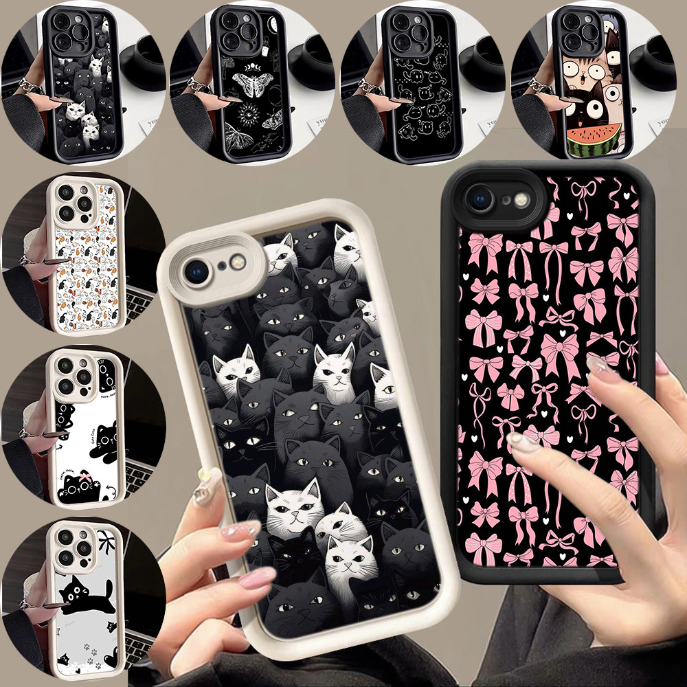 สำหรับ OPPO A55 A57 A77 A77S A57E A57S A74 A95 F19 เคสโทรศัพท์มือถือ ดวงตานางฟ้า กรณ ZZ204 Black cut