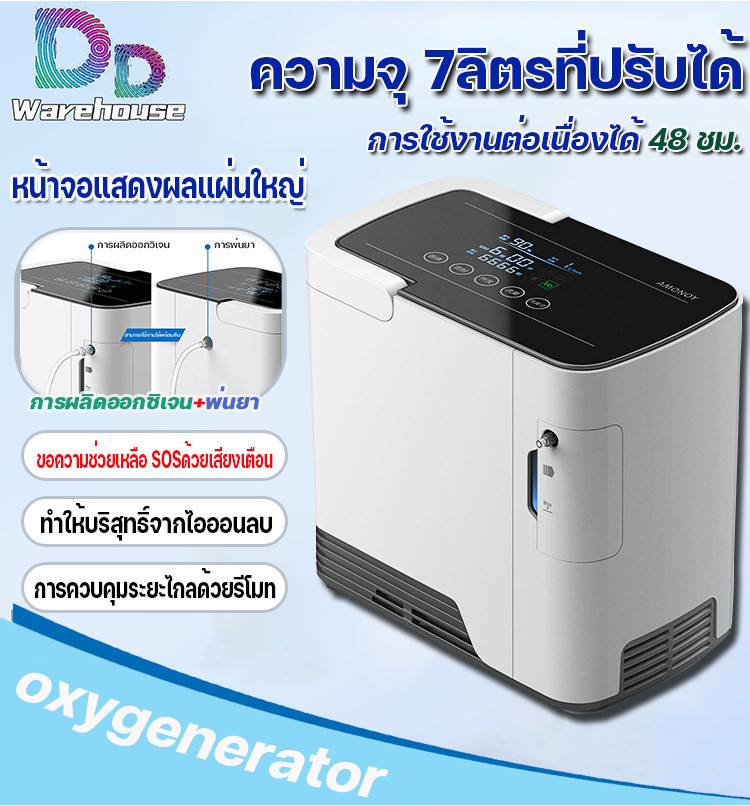 เครื่องผลิตออกซิเจน haier 1-7ลิตร เครื่องช่วยหายใจ ถังออกซิเจน เครื่องผลิตOxygen เครื่องพ่นออกซิเจน