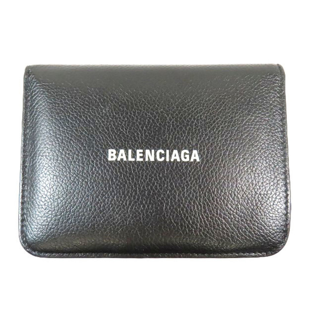 Balenciaga Bifold Wallet Medium Coin Purse Logo Black Direct from Japan มือสอง
