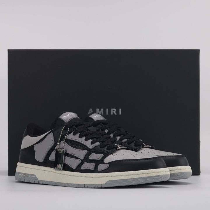 Amiri หนารองเท ้ าผู ้ ชายผู ้ หญิงสไตล ์ ใหม ่ Low-Top Lace-Up คู ่ High-Top หนารองเท ้ าผ ้ าใบลํ
