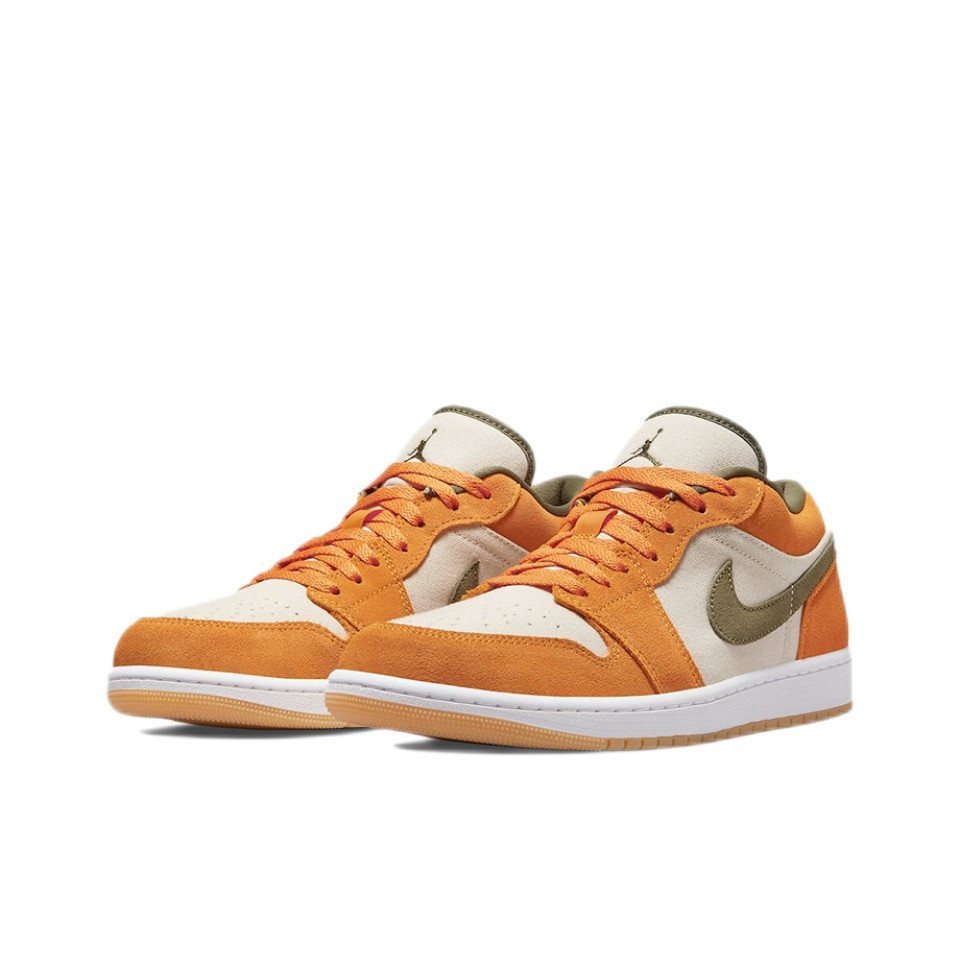 obt Nike Air Jordan 1 Low SE "Ceramic" Low Top Retro Orange Yellow รองเท้าผ้าใบ แท้