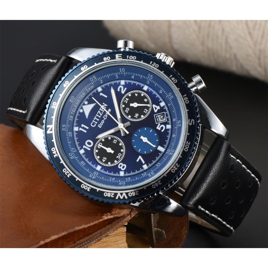 Citizen CITIZEN ตัวเรือนสแตนเลส สายหนัง นาฬิกาผู้ชาย Rui Watch ys2