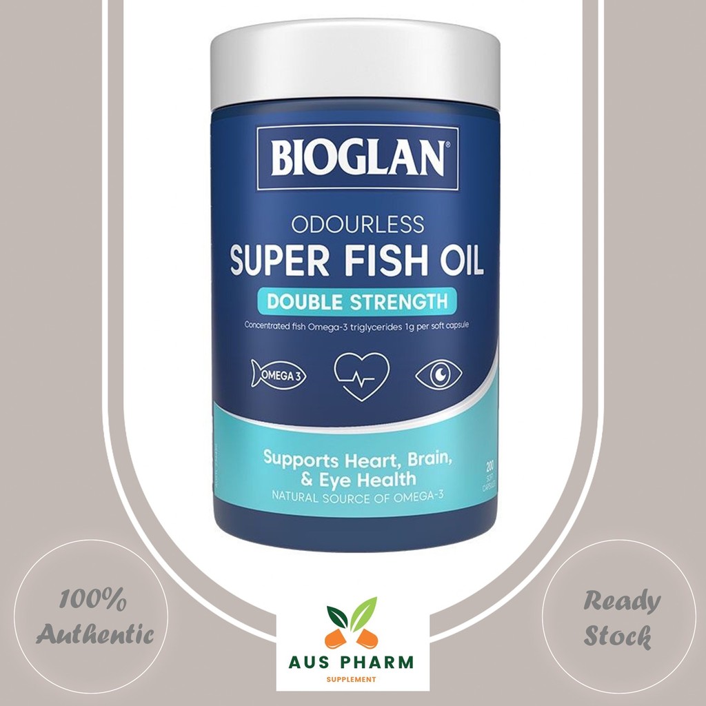 Bioglan Odorless Super Fish Oil Double Strength (200 แคปซูล)