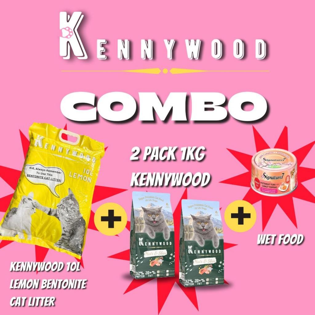[COMBO Kurangkan Bau Najis] KennyWood SPECIAL COMBO 2kg KennyWood Kibbles/7kg KennyWood Lemon Cat ค