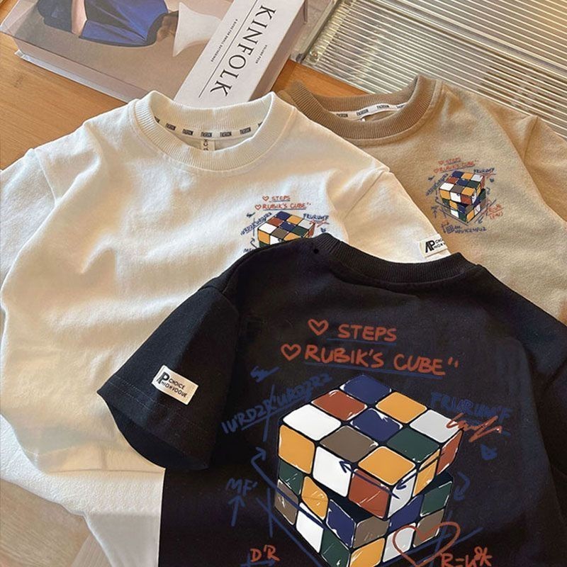 เสื้อยืดแขนสั้นลาย Budak Lelaki Baju สไตล์เกาหลี เหมาะสําหรับเด็กผู้ชาย (1-14 ปี)