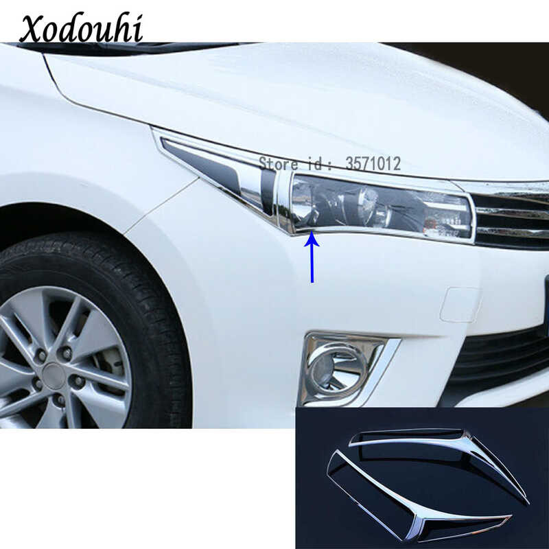 สำหรับ Toyota Corolla Altis 2014 2015 2016 ฝาครอบไฟหน้าขนาดใหญ่ ABS Chrom