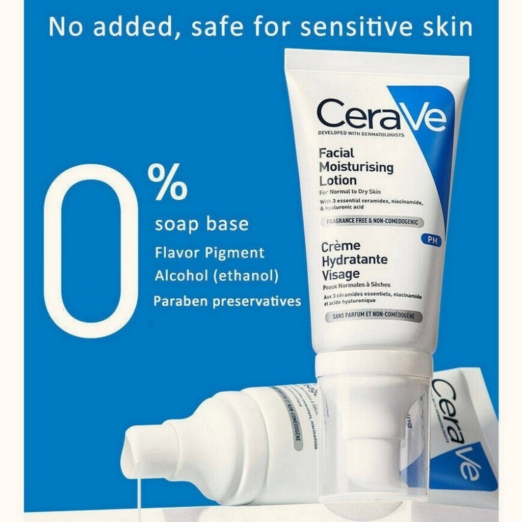 ♞,♘เซราวี CERAVE Facial Moisturising Lotion SPF30 AM/PM 52ml โลชั่นบำรุงผิวหน้า มอยเจอร์ไรเซอร์