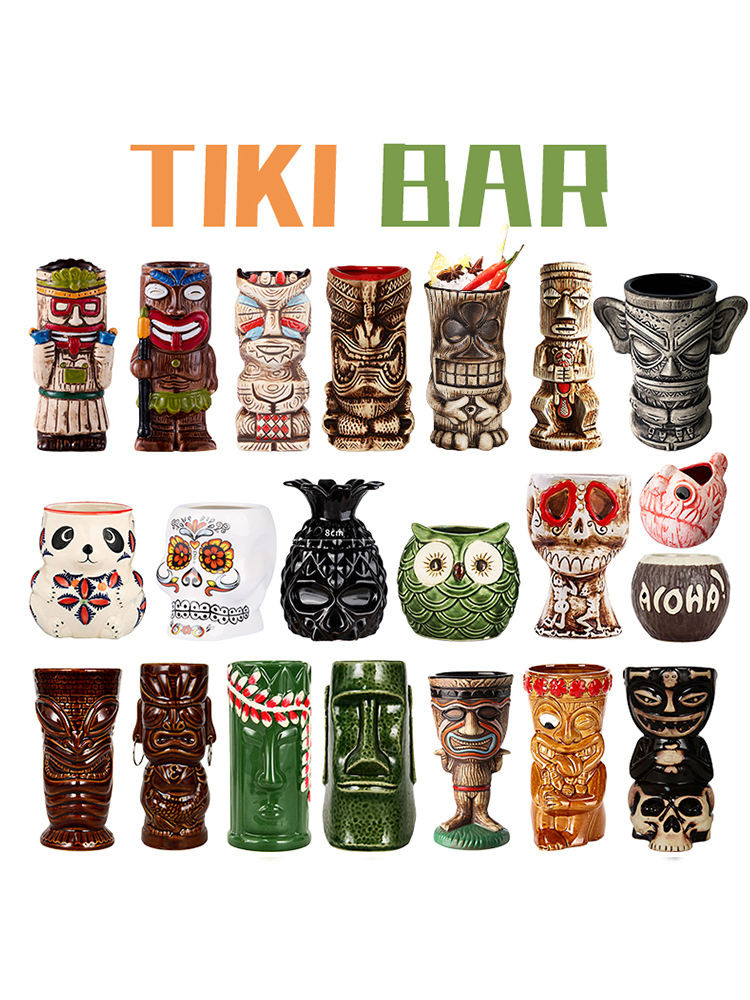 Tiki Cup Bar ถ้วยค็อกเทล Creative ส่วนบุคคลถ้วยฮาวายถ้วยเซรามิค Zombie Skull Tiki Cup Series