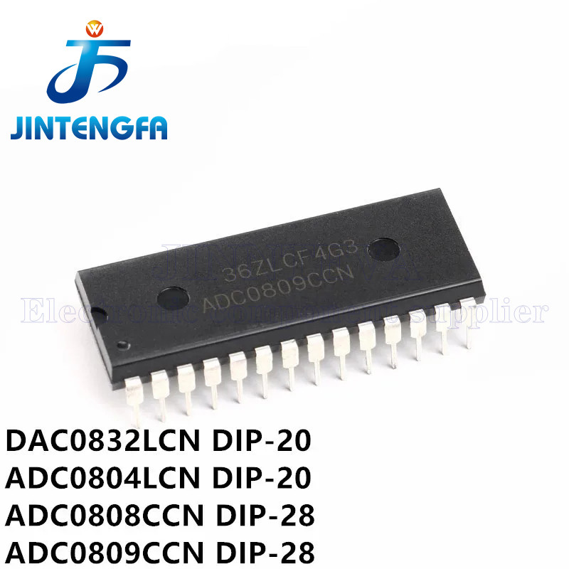ADC0809CCN ADC0809 DIP-28 Analog To Digital Converters - ADC 8B MPU ใช้งานร่วมกับ ADC IC DIP ชิป