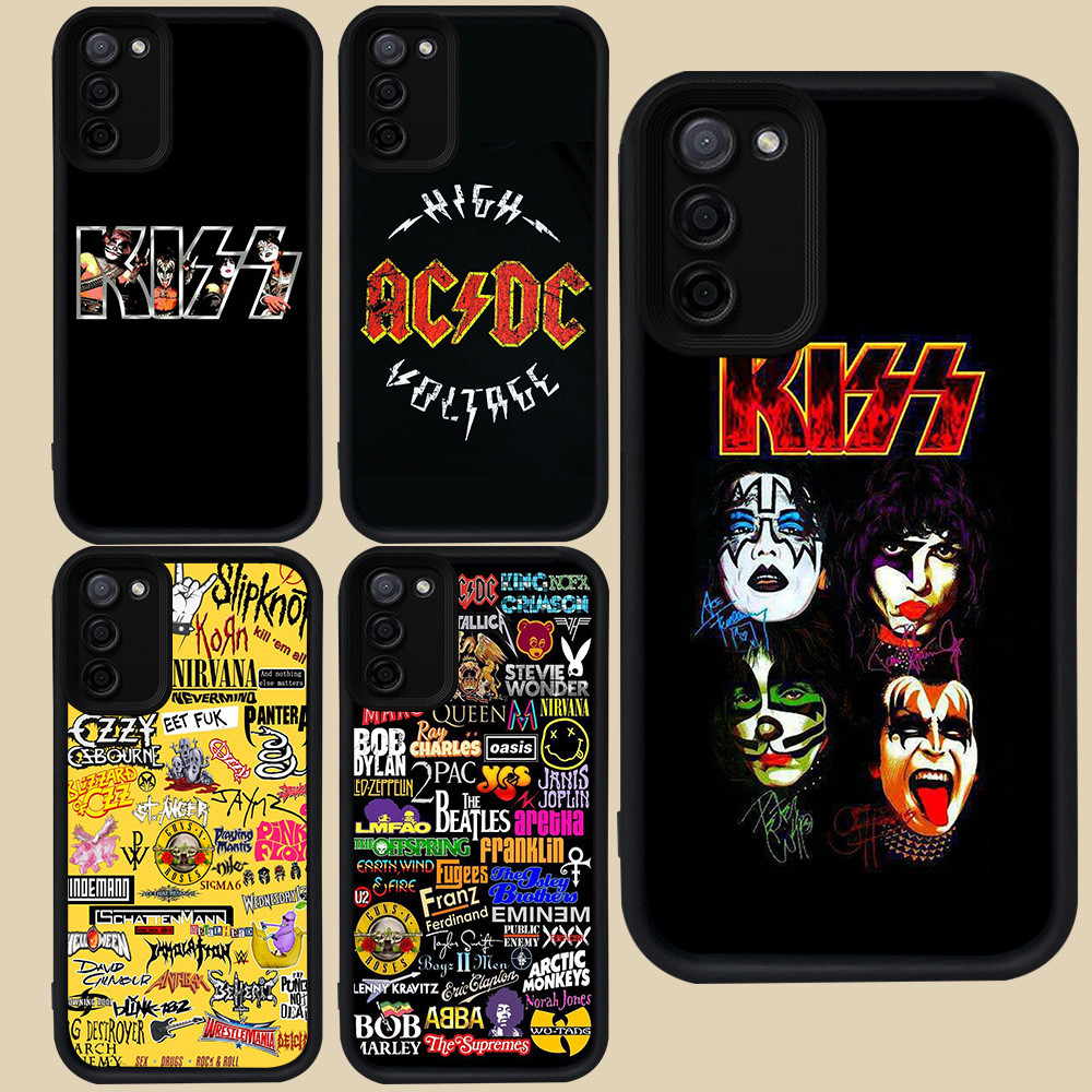 เคสสีดําสําหรับ Samsung M02 F02S A31 A03 Core J6 A02 A02S A71 J4 Plus A51 M02S A03S R25 Rock Band