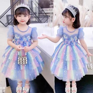 ชุดเด็กผู้หญิงสำเร็จรูป เจ้าหญิงเอลซ่า สไตล์ฤดูร้อน