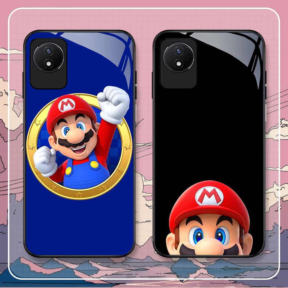 NA-89 Super Mario HD Softcase Glossy Glass สําหรับ VIVO Y02 Y02A Y02T Y66 Y81i V19 Y67 Y81 V17 Y81S 