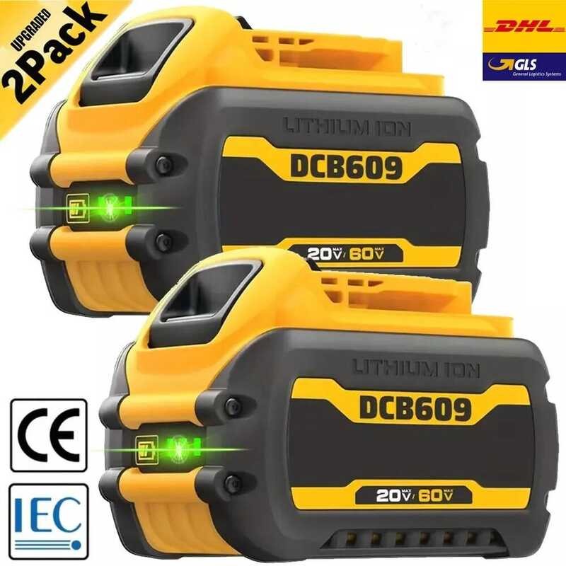 แบตเตอรี่ลิเธียมไอออน 9000mAh 60V สำหรับเครื่องมือไฟฟ้า DCB609 ทดแทน DCB200 DCB205 DCB606 DCB206 DCB