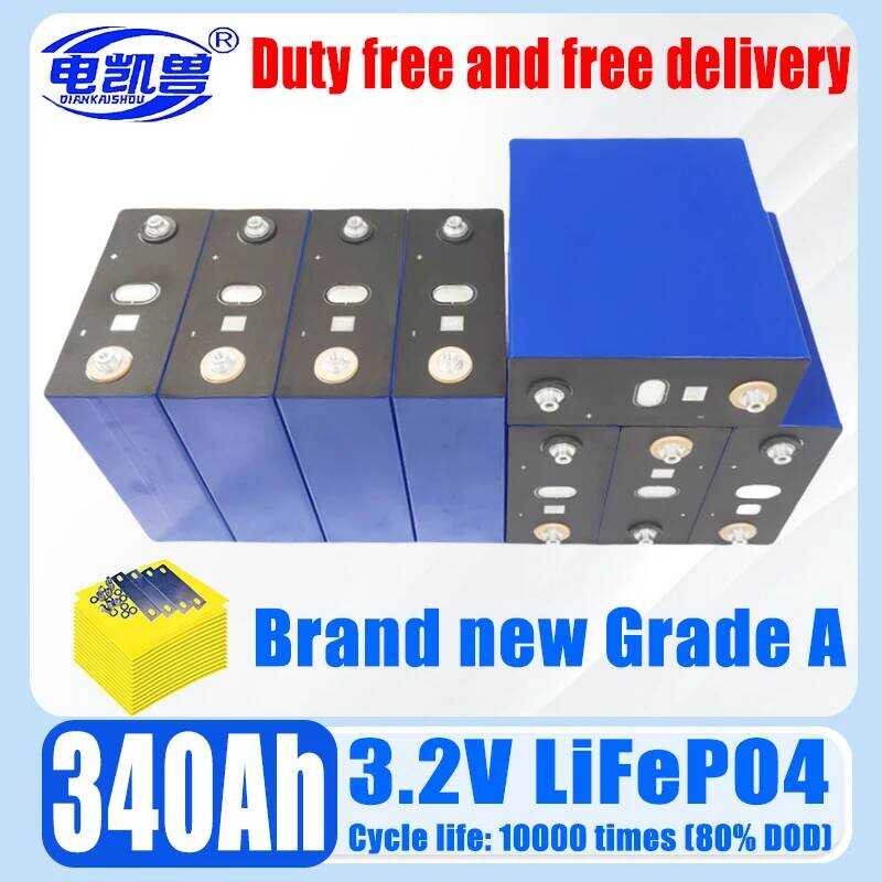 340ah 3.2v 10000+ รอบ GRADE A ใหม่ Lifepo4 DIY 12V 24V 48V RV แบตเตอรี่เก็บพลังงานแสงอาทิตย์สำหรับรถ