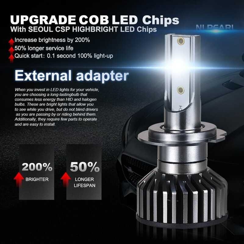 ANMINGPU 2X รถยนต์ H4 H7 H1 Canbus 50W 12000Lm H8 H9 H11 Hb3 9005 Hb4 9006 9012 Hir2หลอด