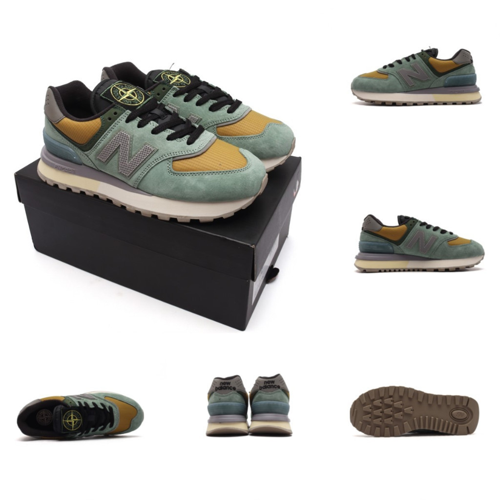 Stone ISLAND x New Balance NB 574 ผู้ชายผู้หญิงรองเท้าลําลอง U574LGTN