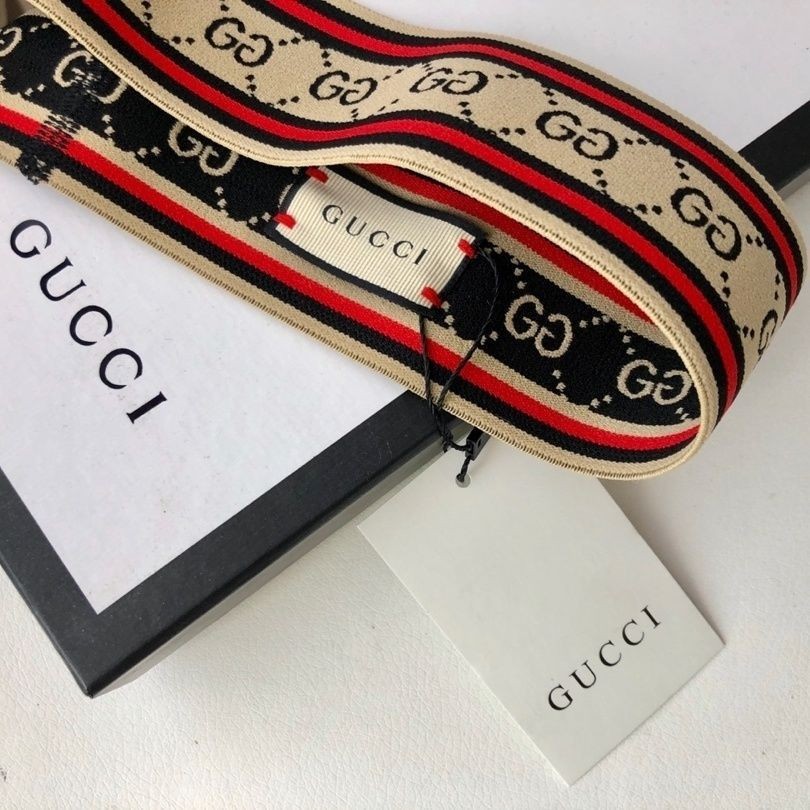 GUCCI กุชชี่ ยุโรปและอเมริกาแบรนด์ใหญ่ ก ครอบครัวแถบคาดศีรษะดูดซับเหงื่อบางคลาสสิกจดหมายสีทึบกีฬาโยคะหัว