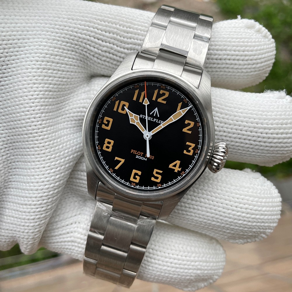 [STEELFLIER] Sf740v Retro Pilot V2 Men Quartz Watch VH31 Movement 200m กันน้ํา