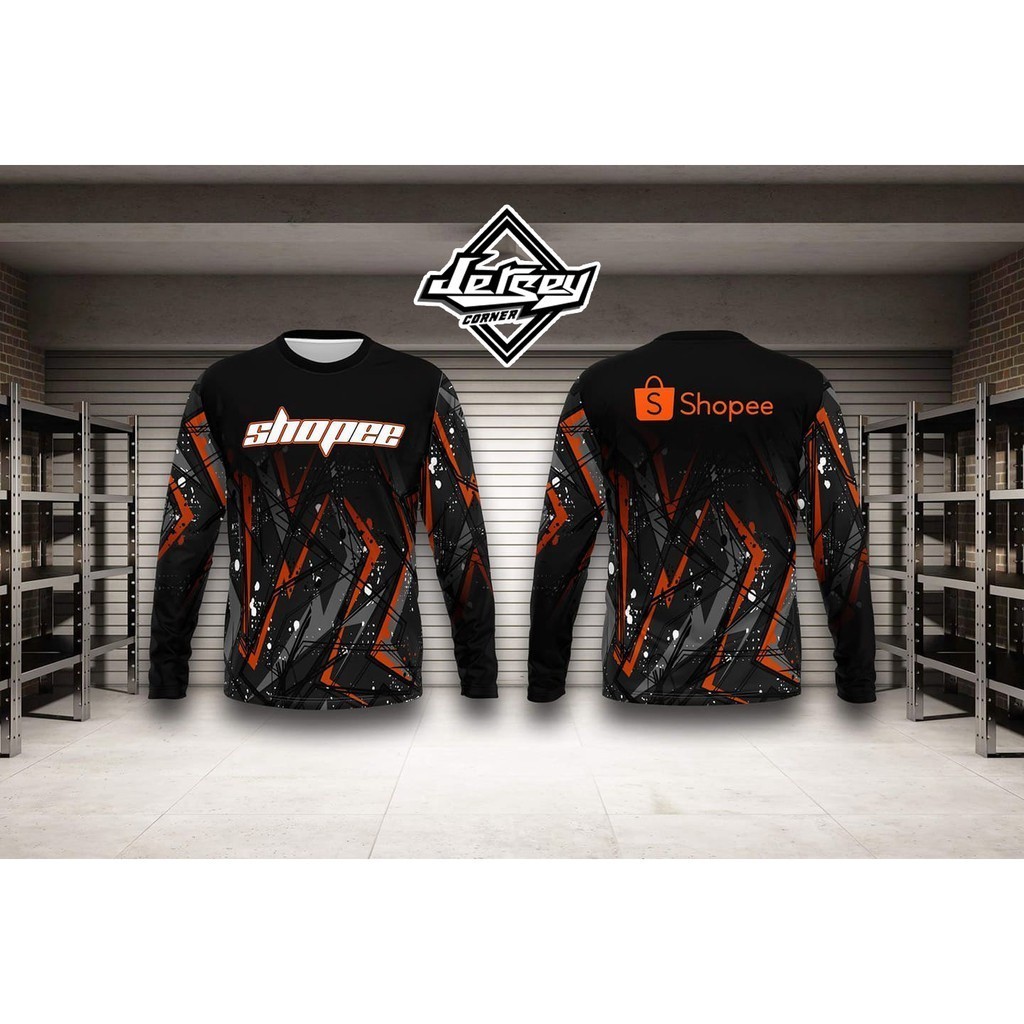 SHOPEE Rider แขนยาว Jersey Corner SHOPEE XPRESS Motorcycle Riders Full Sublimation Long Sleeves