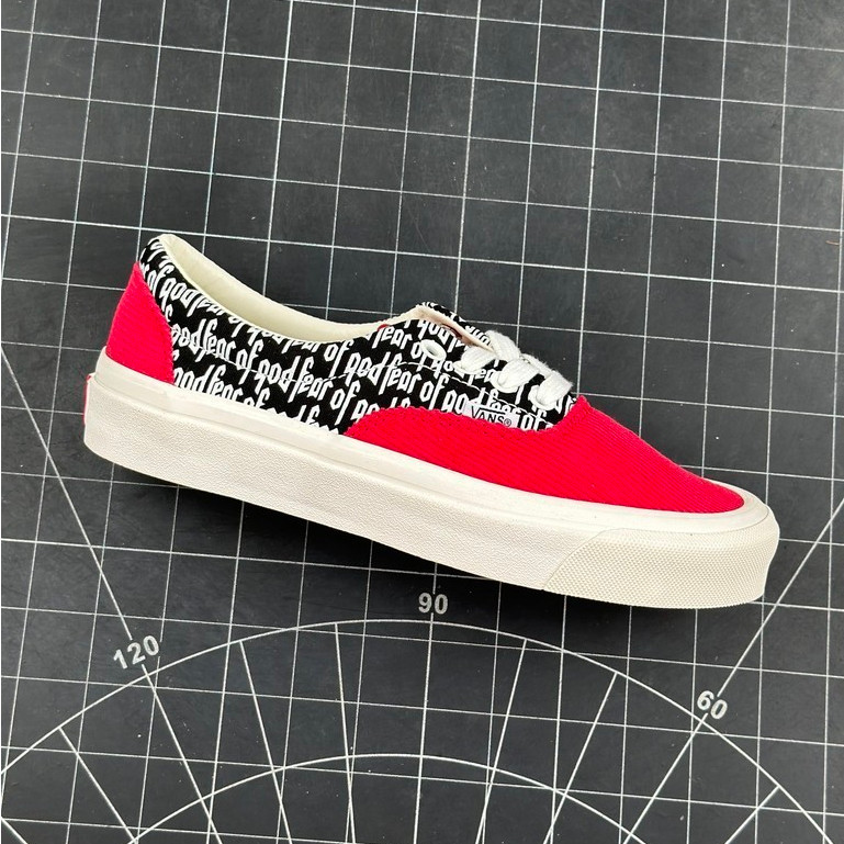 ♞Fear of God x Vans Vault UA ERA 95 DX รองเท้าผ้าใบลําลองสีแดง Low-Top bvn