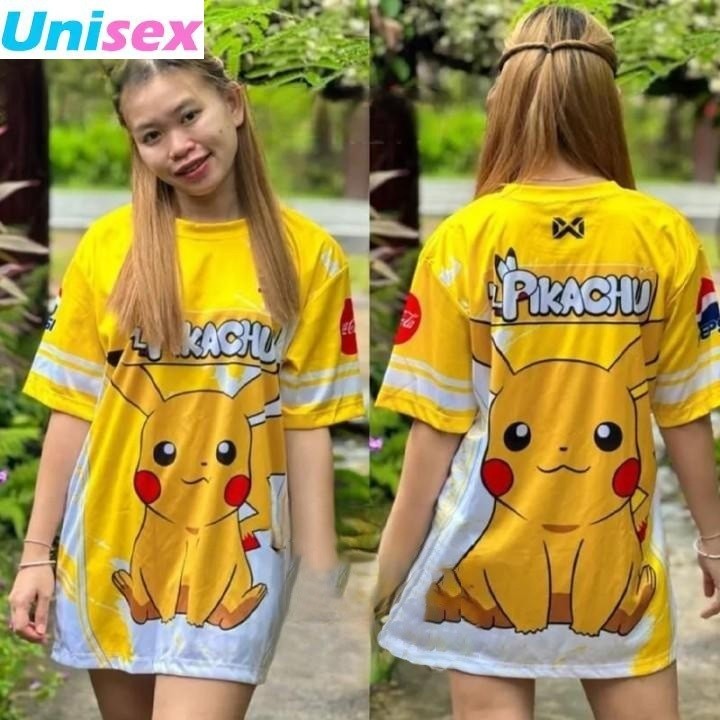 ใหม่ ปิกาจู การออกแบบล่าสุด 2024 ห้องปฏิบัติการ เสื้อยืดลําลองน่ารักด้านบนหลวมใหม่แห้งเร็ว