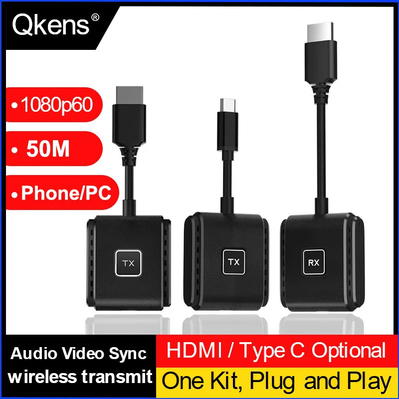 1080p 50m Wireless HDMI Video Transmitter Receiver Extender TV Stick หน้าจอเดียวกันจอแสดงผลอะแดปเตอร์สําหรับ DVD แล็ปท็อป PC To โปรเจคเตอร์