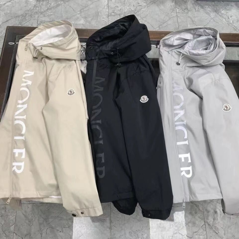 Moncler 2024 Hooded อเนกประสงค์เยาวชน Slim Kuaishou ใหม่ Douyin ฤดูใบไม้ผลิและฤดูใบไม้ร่วงสไตล์เดียวกันปาก Casual เสื้อแจ็คเก็ตกันลม