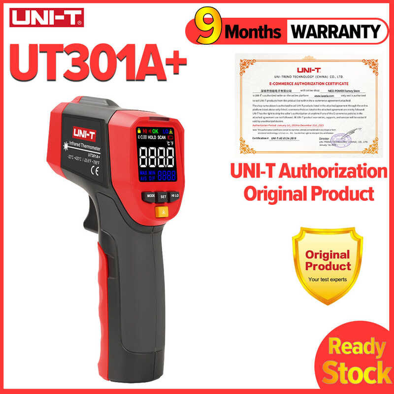 (Uni-T 🍀 Original)Uni-T Ut301a + เครื่องวัดอุณหภูมิจอแสดงผลสีhd ℃