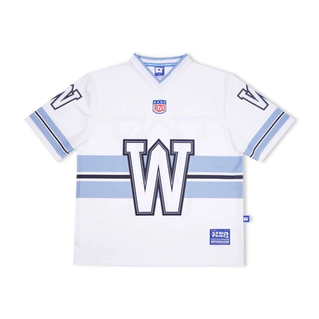 Rzq/article ตัวอักษร W/Streetwear/Jersey/Oversize/Boxy Fit/Retro/Vintage/Music/Rugby/y2k/Blok Core/K