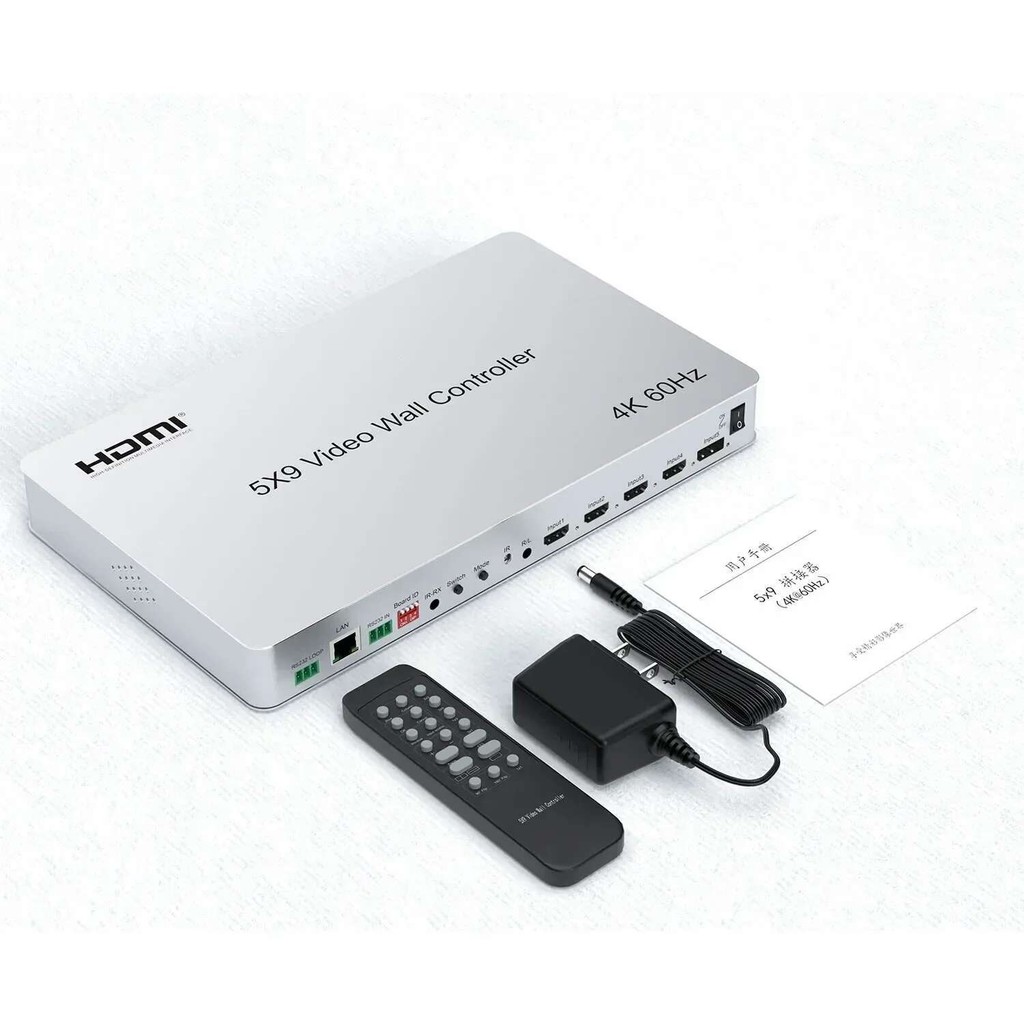 4K 60hz 5x9 HDMI Video Wall Controller 2x2 3x3 9 วิธี TV Splicer Multi Screen โปรเซสเซอร์แนวนอนหน้าจ