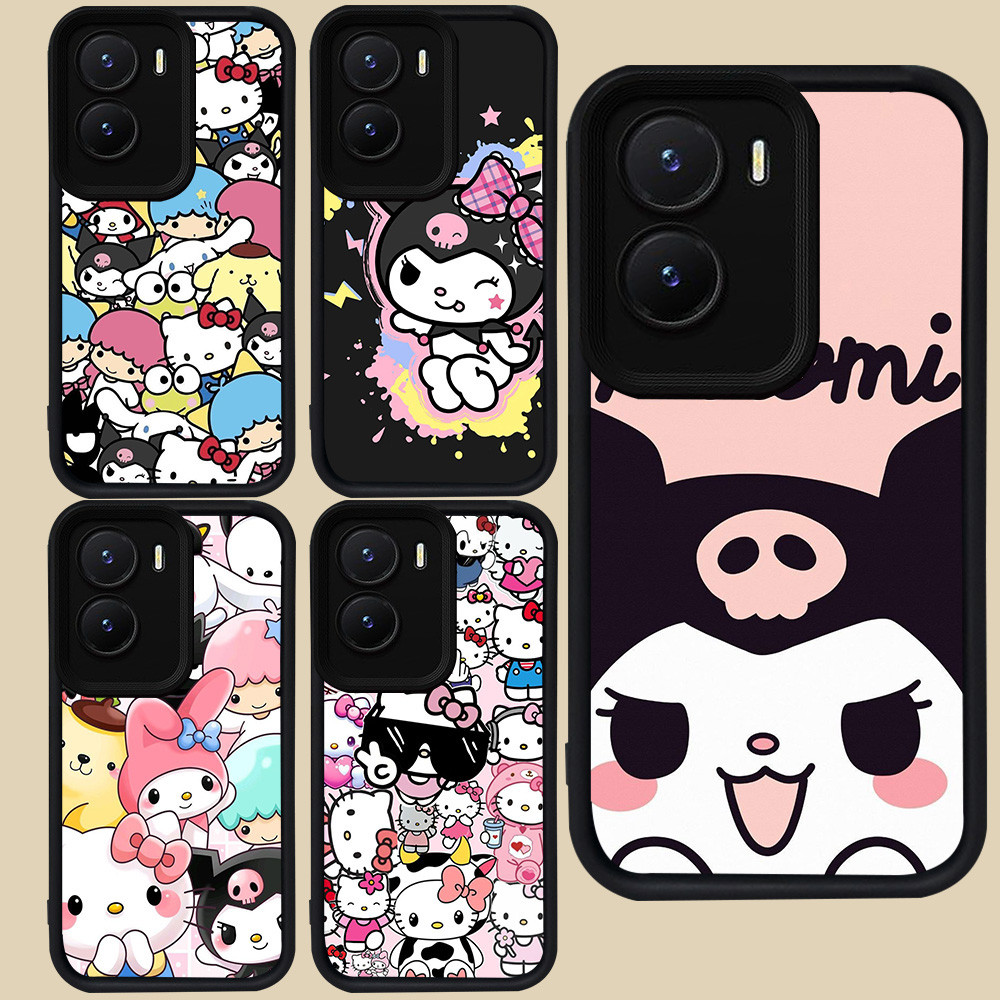 ปลอกสีดําสําหรับ VIVO Y16 T4 IQOO 13 Z10 Z9X Y35 Z9 Y75 Y55 Y22s Y01 Y15a Y15s Y56 Y22 5G R43 Kurom-