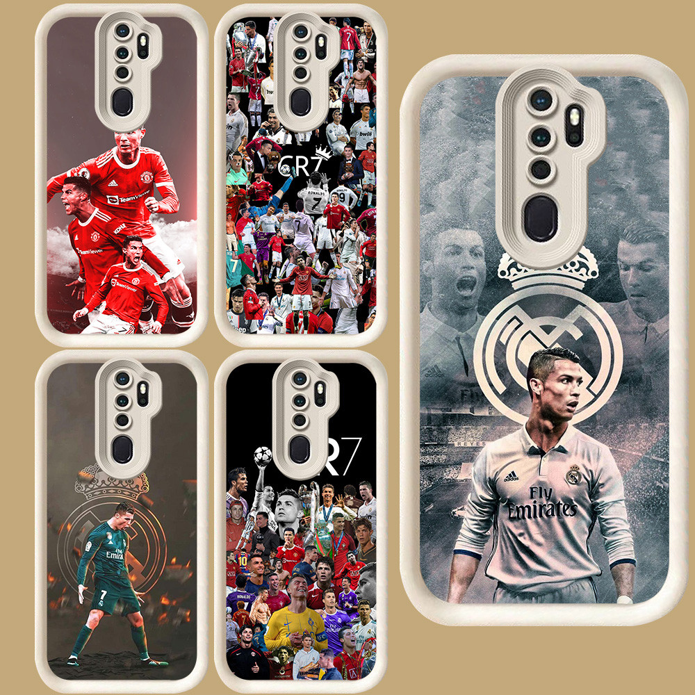R6 CR7 Ronaldo สําหรับ OPPO F11 A83 A37 2F A39 Reno 2Z A9 A5 2020 Pro สีขาว
