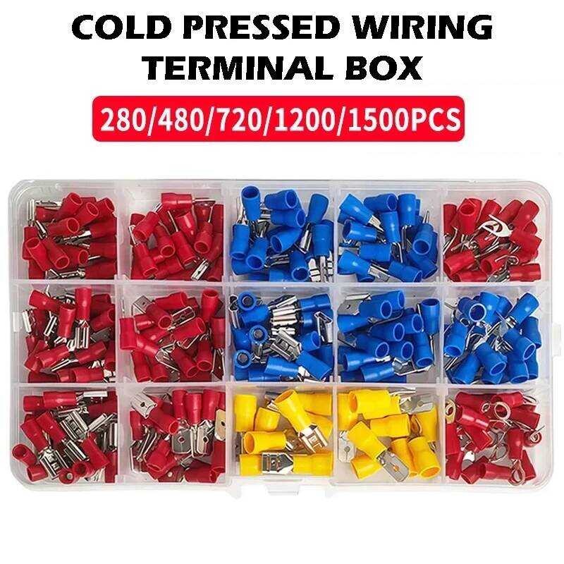 280/480/720Pcs Crimp Terminal Insulated Spade Wire Connector Electrical Wiring Cable Plug Cold Pres