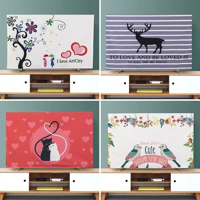2021 New Sale Simple Printing LCD TV Dust Cover 52/55/60/65/70 Inch Desktop Hanging Universal Prote