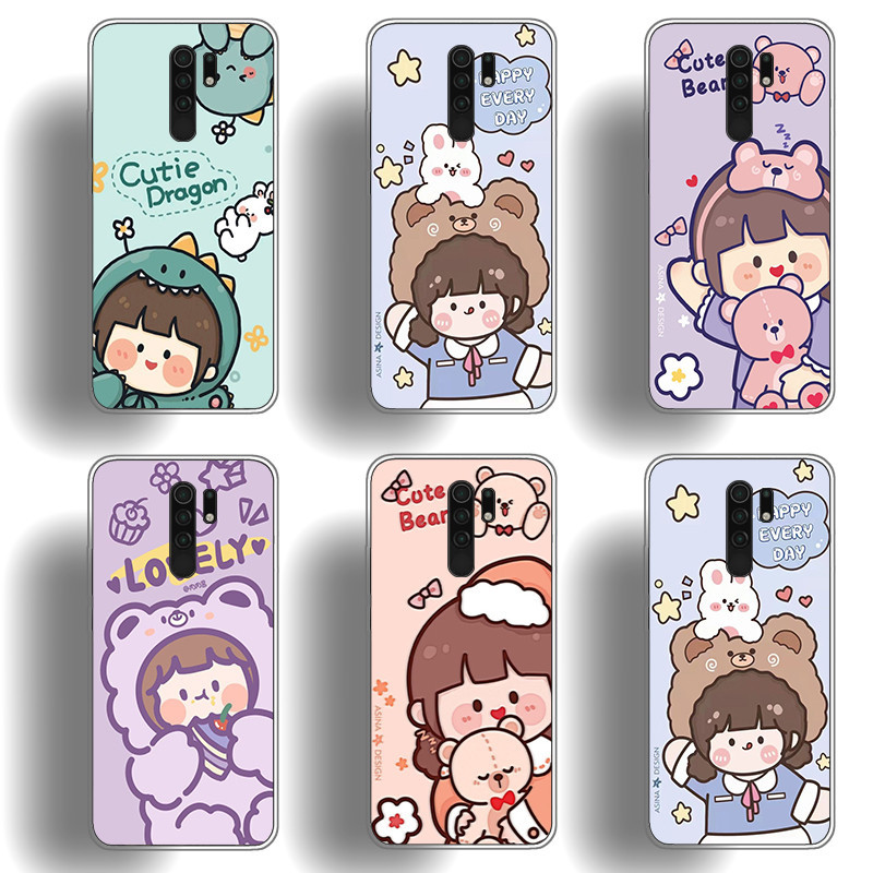 เหมาะสําหรับ Xiaomi Redmi 9 9A 9C 9T เคสโทรศัพท์ TPU นิ่มปุ่มเคลือบด้วยไฟฟ้าแบบนุ่มเปลือกป้องกันดูดซับแรงกระแทก