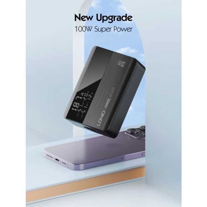 LDNIO A4809c Super Fast Charger หัวชาร์จเร็วกำลังไฟ 100W หน้าจอแสดงผ
