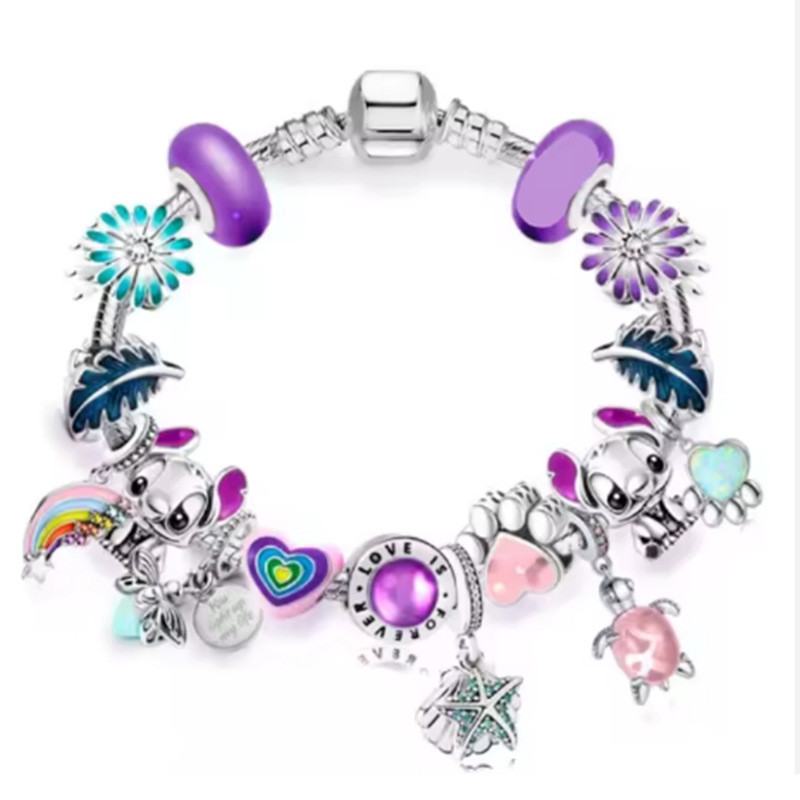 Diy การ์ตูนดอกไม้สไตล์ใหม่ Firefly.ปลาดาว.History D Qi Bracelet