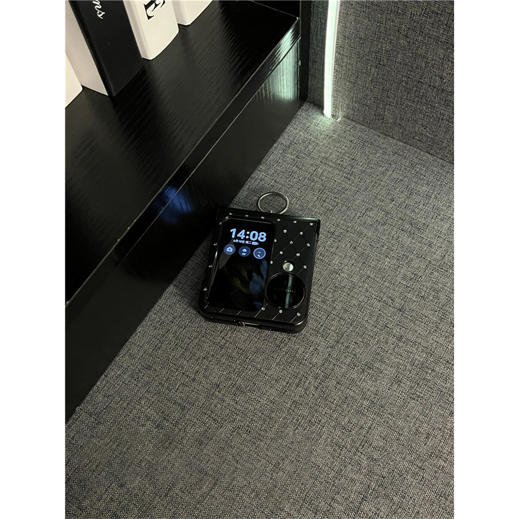 Luxury Glitter Rhinestone คริสตัลสีดําเคสโทรศัพท์พร้อมแหวนสําหรับ OPPO N3Flip N2 Flip N3 Flip N2flip N3Flip กันกระแทกปกหลัง - รูปที่ 3