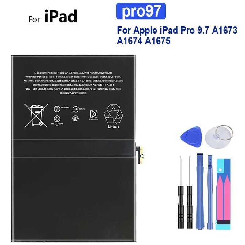 pro97 7306mAh แบตเตอรี่ For Apple iPad Pro 9.7 A1673 A1674 A1675